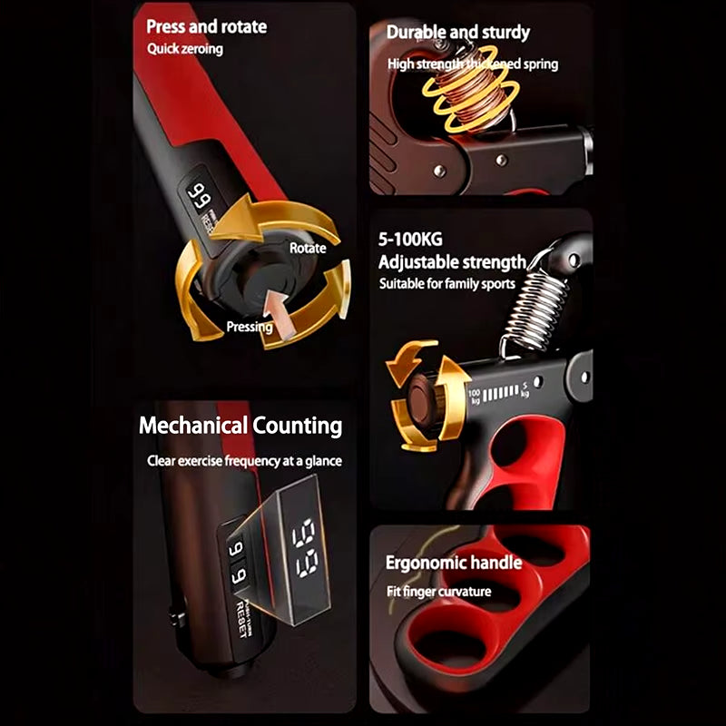 5-60/100/150KgGrip Strength gimnasio Wrist Expander Hand Strengthener ajustable muscular Recovery fitness Hand Strength ejercicio