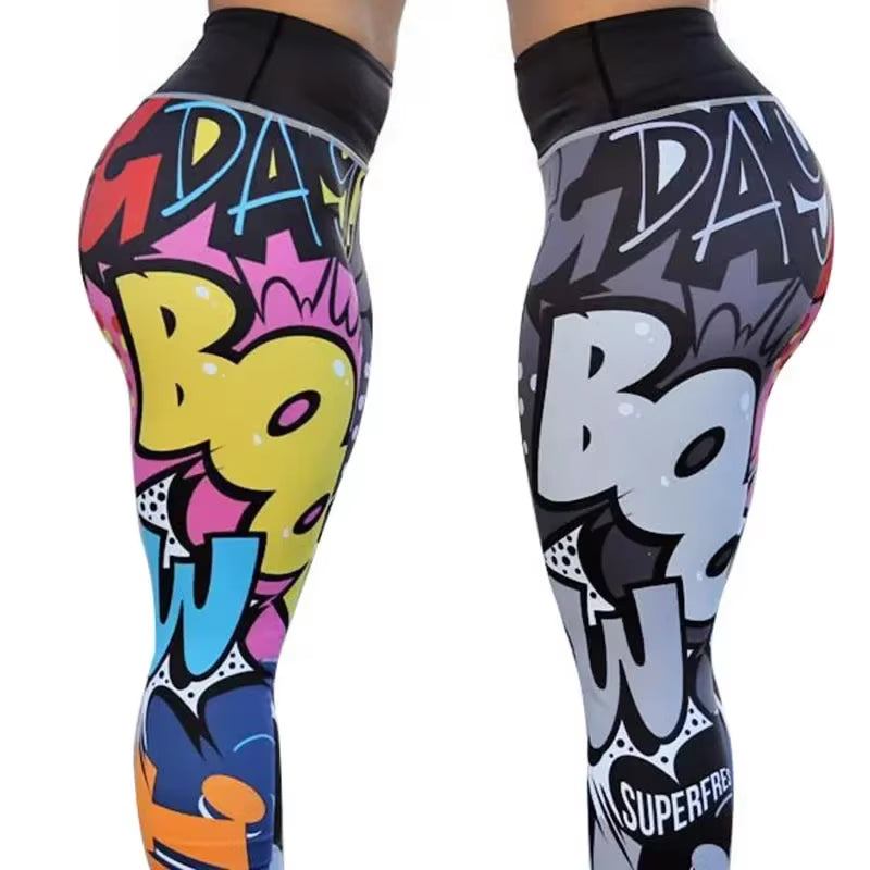 Mujer Digital Printing Leggings entrenamiento Leggings alta Waist Push up Leggins Mujer fitness Leggings Mujer'S pantalones