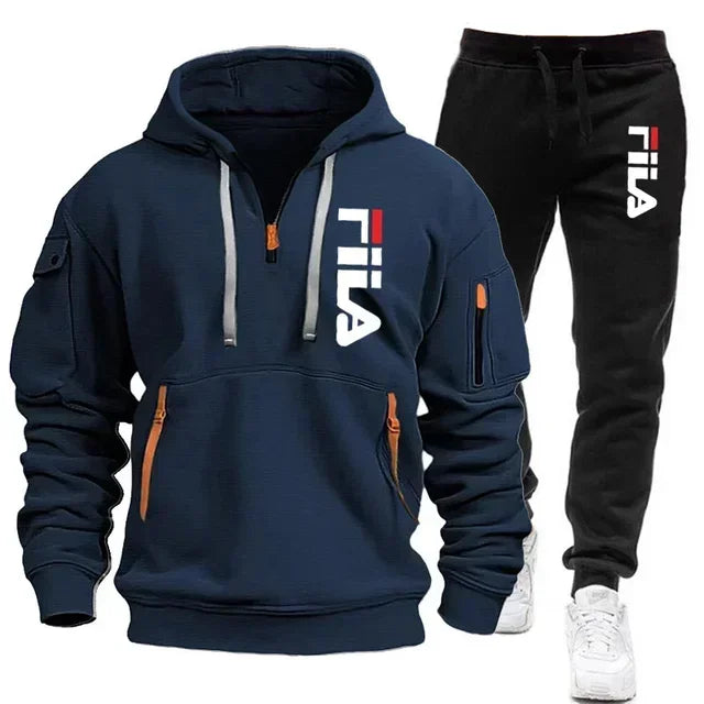 Conjunto de dos piezas de sudadera con capucha de manga larga, jersey y pantalones