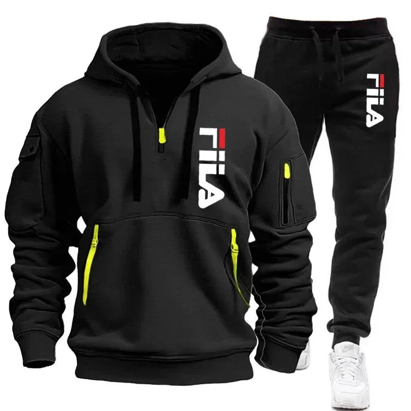 Conjunto de dos piezas de sudadera con capucha de manga larga, jersey y pantalones