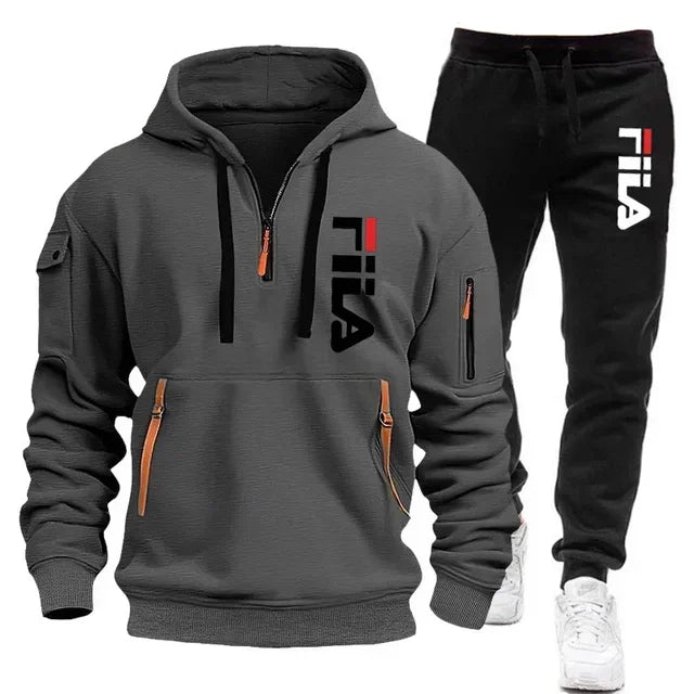 Conjunto de dos piezas de sudadera con capucha de manga larga, jersey y pantalones