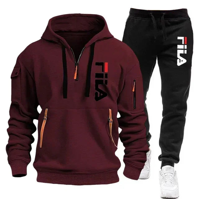 Conjunto de dos piezas de sudadera con capucha de manga larga, jersey y pantalones