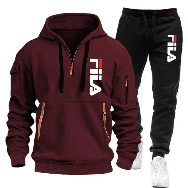 Conjunto de dos piezas de sudadera con capucha de manga larga, jersey y pantalones