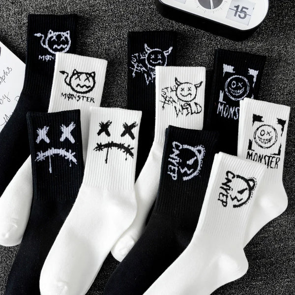 Pack 10 Pares de Calcetines Deportivos Hombre – Diseño Graffiti Ghost Face