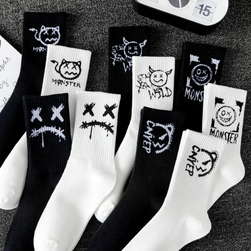 Pack 10 Pares de Calcetines Deportivos Hombre – Diseño Graffiti Ghost Face
