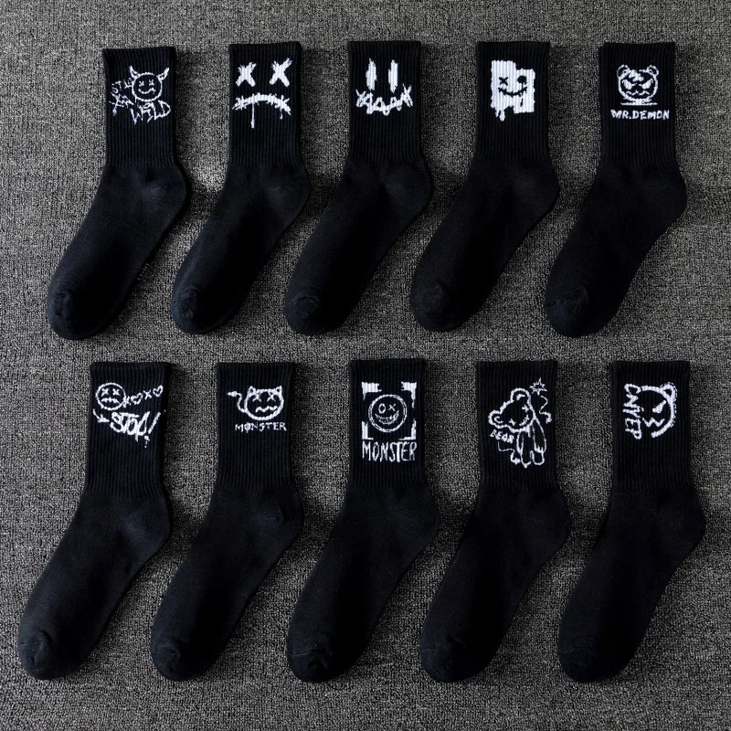 Pack 10 Pares de Calcetines Deportivos Hombre – Diseño Graffiti Ghost Face