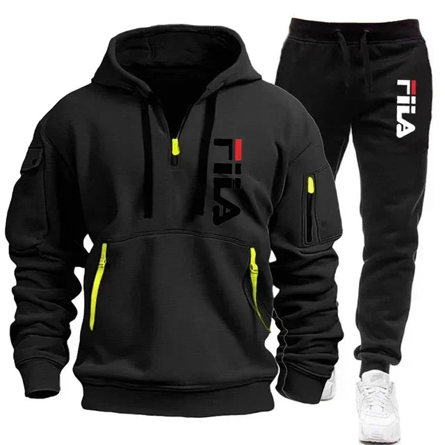 Conjunto de dos piezas de sudadera con capucha de manga larga, jersey y pantalones