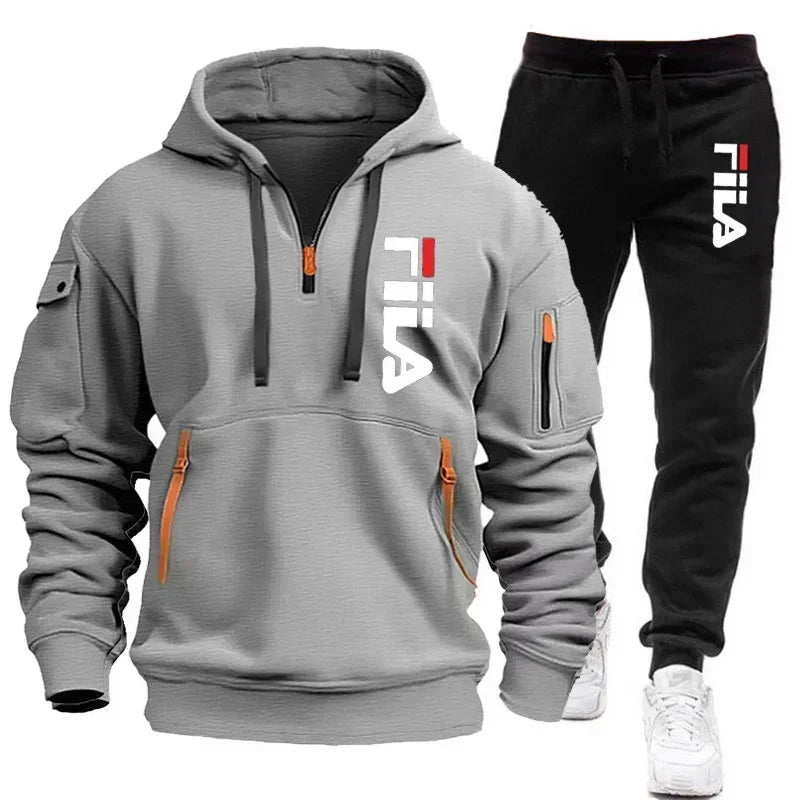 Conjunto de dos piezas de sudadera con capucha de manga larga, jersey y pantalones