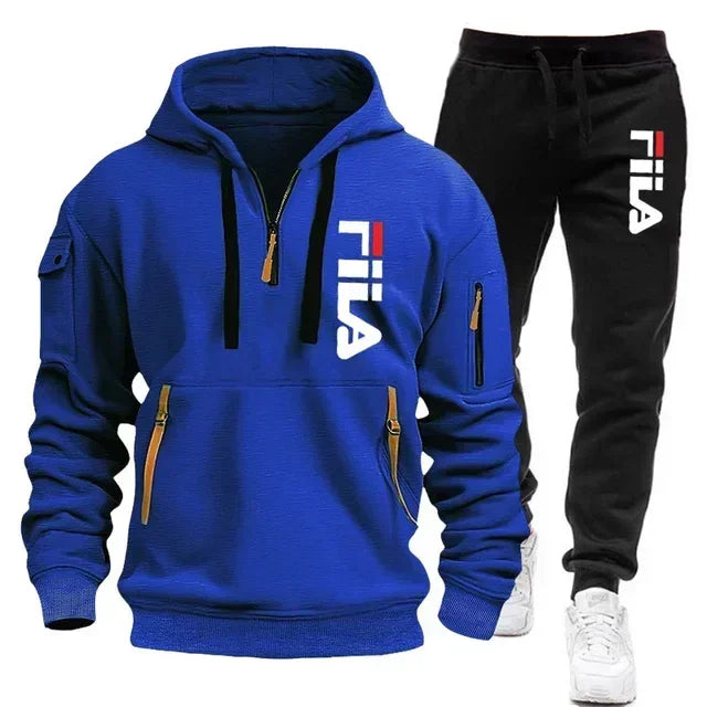 Conjunto de dos piezas de sudadera con capucha de manga larga, jersey y pantalones