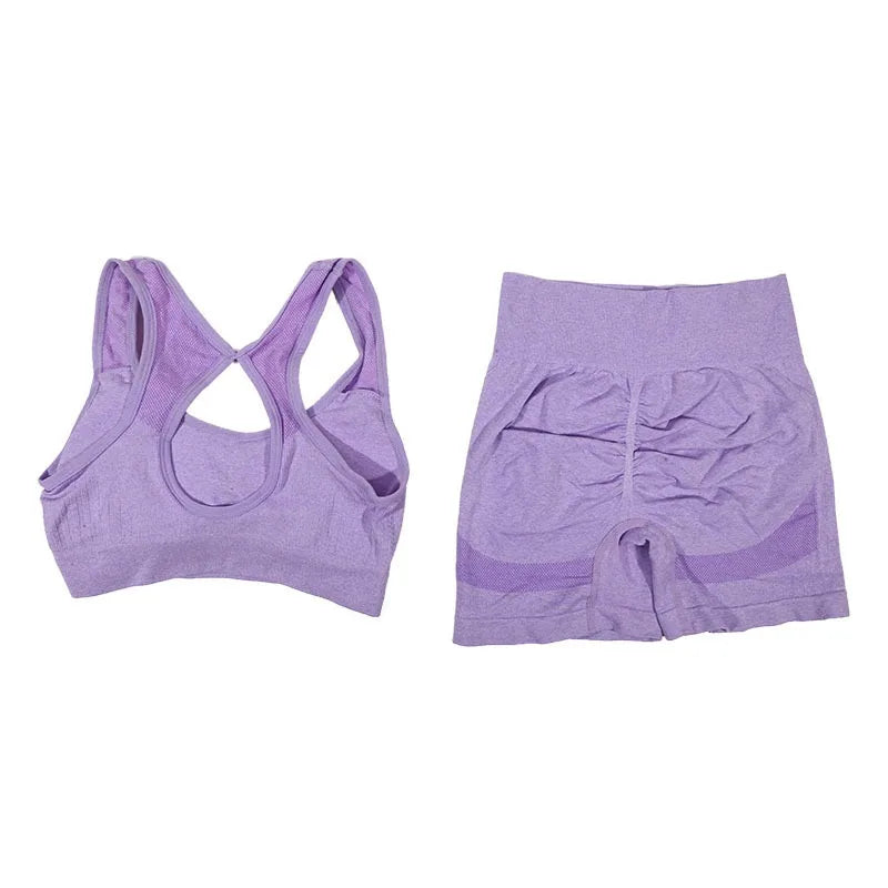 Conjunto de 2 Piezas: Top Deportivo y Shorts de Fitness