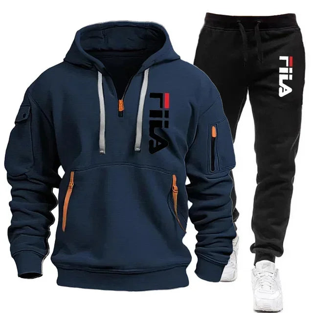 Conjunto de dos piezas de sudadera con capucha de manga larga, jersey y pantalones
