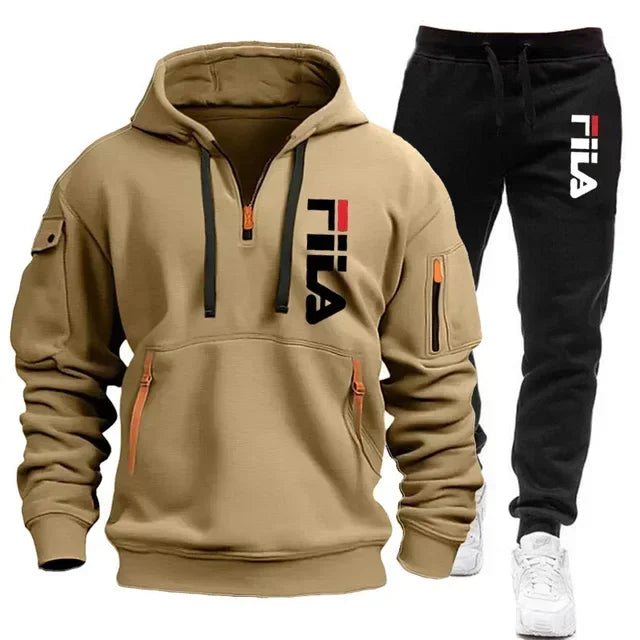 Conjunto de dos piezas de sudadera con capucha de manga larga, jersey y pantalones