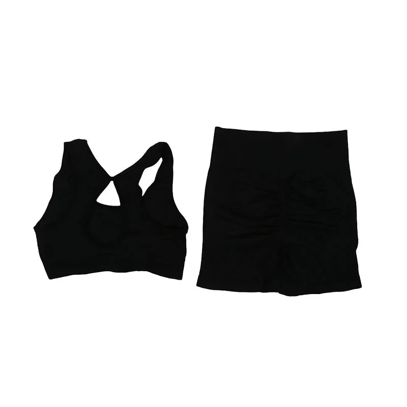 Conjunto de 2 Piezas: Top Deportivo y Shorts de Fitness