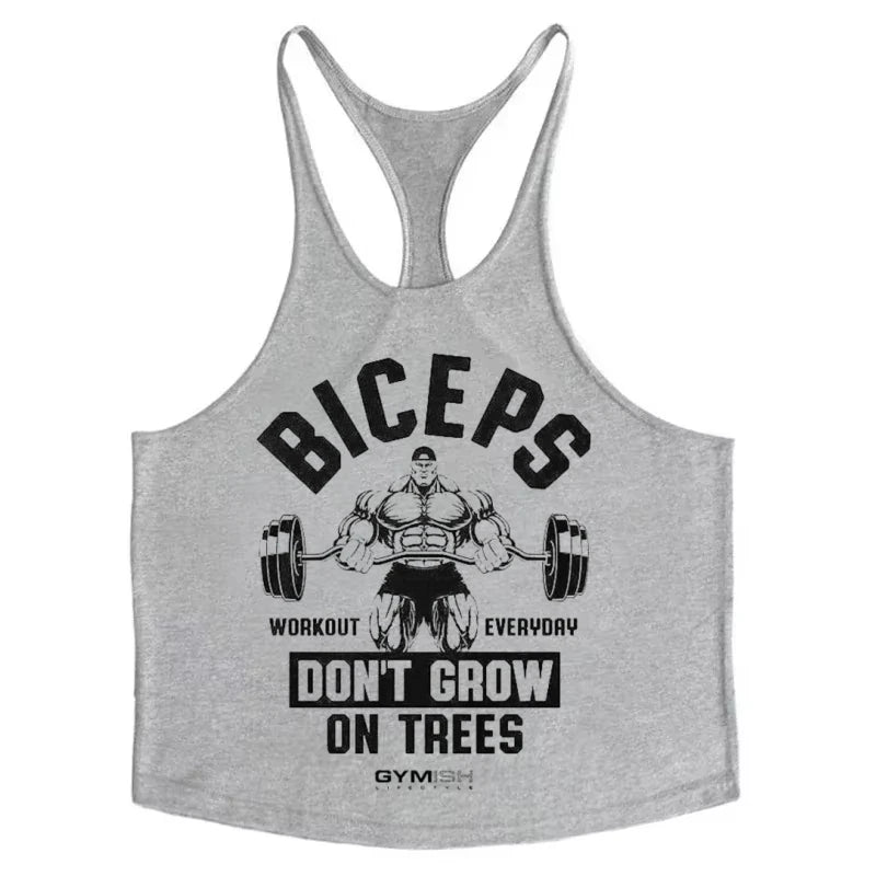 Camiseta Stringer gimnasio "Biceps Don't Grow on Trees"