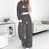 Conjunto de Dos Piezas Hoodie Patchwork y Pantalón casual