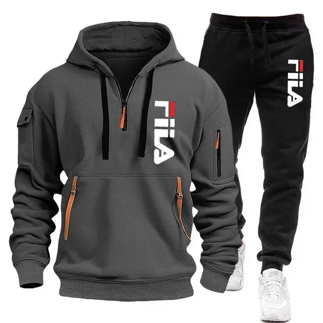 Conjunto de dos piezas de sudadera con capucha de manga larga, jersey y pantalones