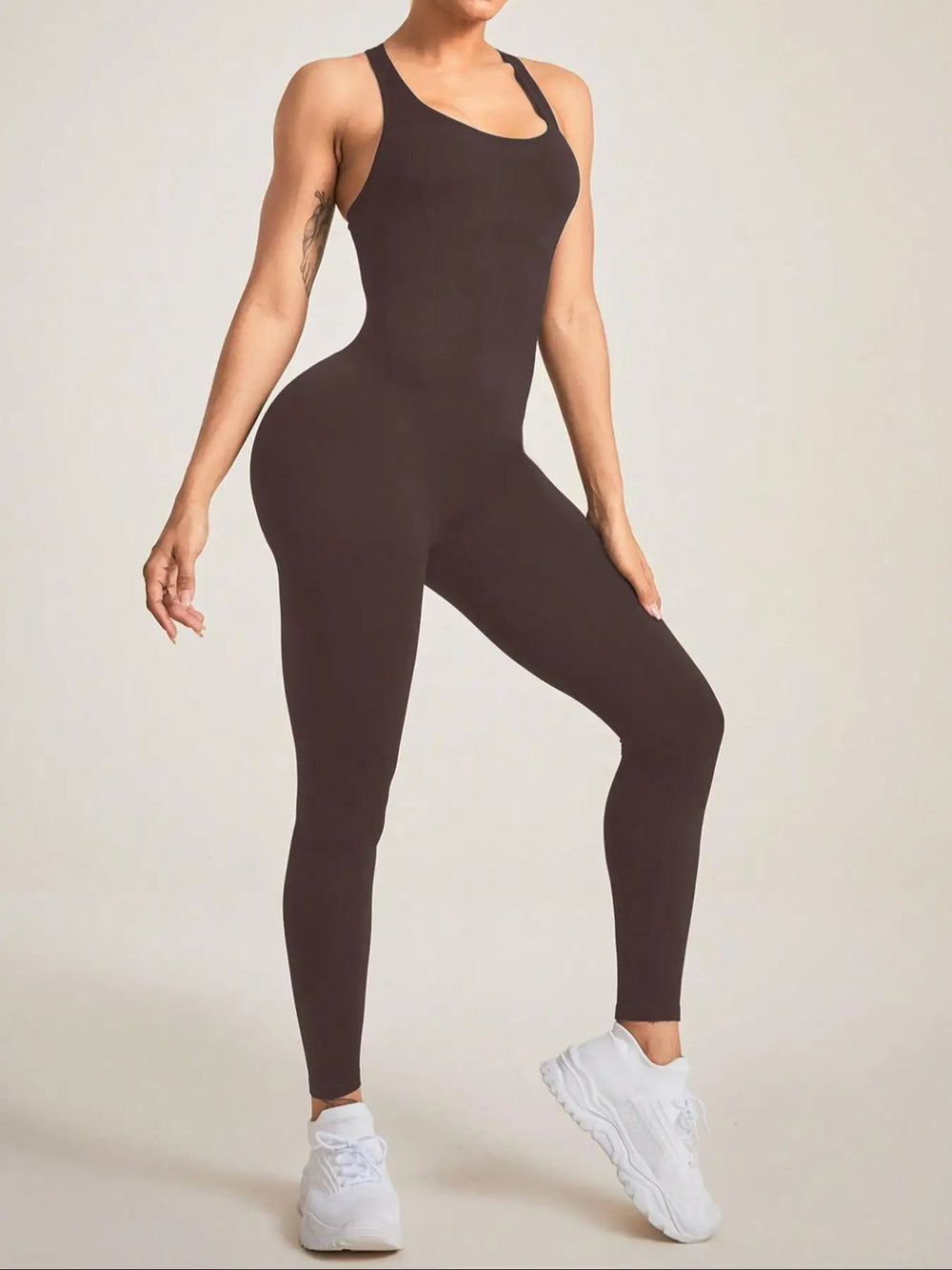 Jumpsuit Deportivo con Espalda de Tirantes y Efecto Moldeador