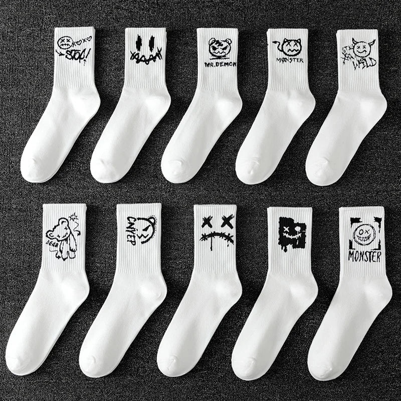 Pack 10 Pares de Calcetines Deportivos Hombre – Diseño Graffiti Ghost Face