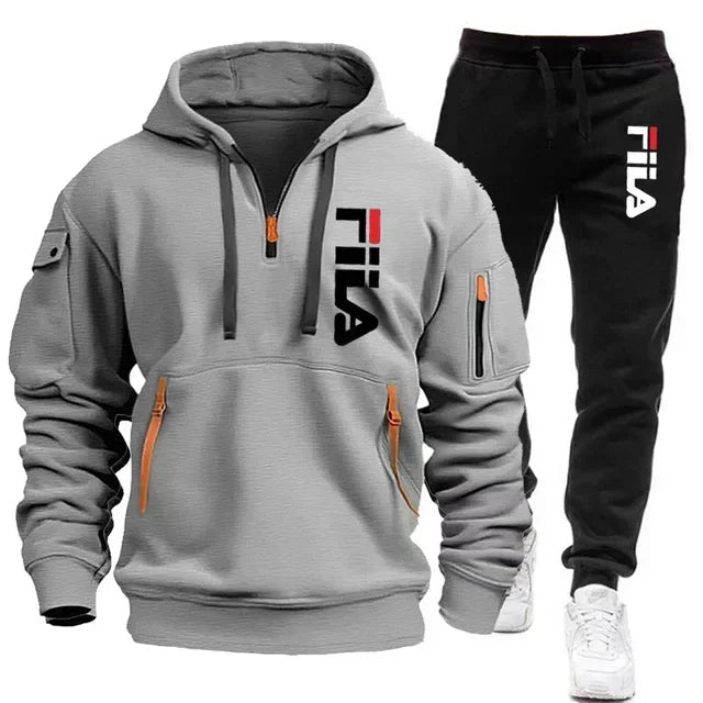Conjunto de dos piezas de sudadera con capucha de manga larga, jersey y pantalones