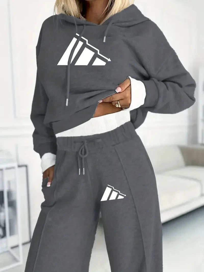 Sudadera con Capucha y Pantalón con Estampado A67