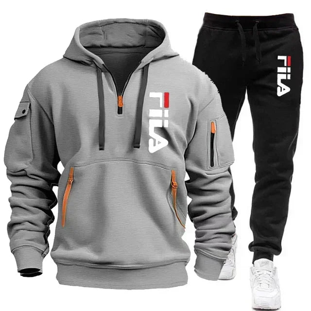 Conjunto de dos piezas de sudadera con capucha de manga larga, jersey y pantalones
