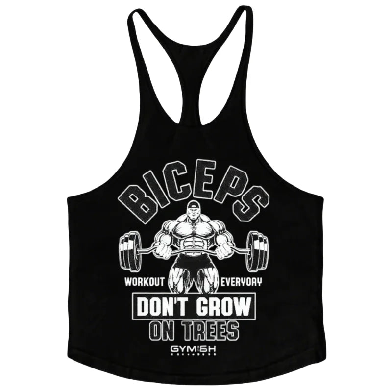 Camiseta Stringer gimnasio "Biceps Don't Grow on Trees"