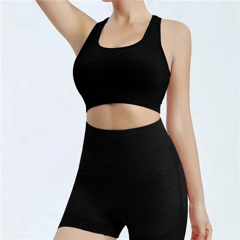 Conjunto para mujer, pantalón corto deportivo, top de entrenamiento