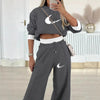 Conjunto de Dos Piezas Hoodie Patchwork y Pantalón casual