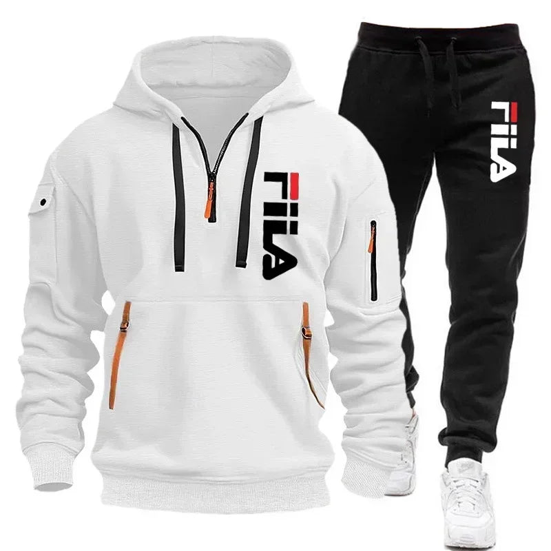 Conjunto de dos piezas de sudadera con capucha de manga larga, jersey y pantalones