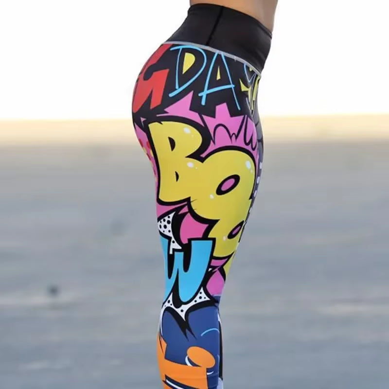 Mujer Digital Printing Leggings entrenamiento Leggings alta Waist Push up Leggins Mujer fitness Leggings Mujer'S pantalones