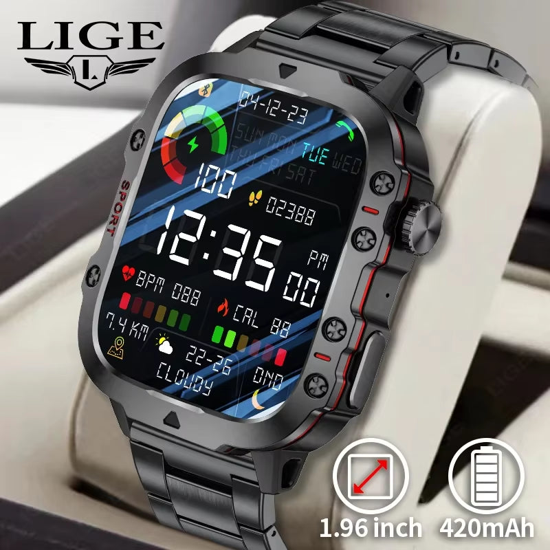 2026 Rugged Military reloj inteligente Hombre exterior Watches Lp68 impermeable 2.01" Al Voice Bluetooth Call Smartwatch for Android Los